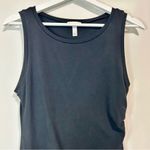 Leith Women’s Tank Ruched Side Faux Wrap Bodycon Midi Dress Black Small FLAW Photo 1