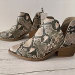 Snake Print Ankle Boots, Size 7 White Photo 1