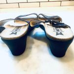 Mephisto Nadia Wedge Sandals Snakeskin Leather Comfort Slides Size 37 Blue Photo 4