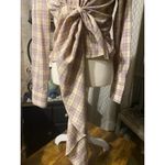 Missguided  plaid tie front blouse US 6 Photo 1