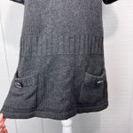 Demylee Wool Cashmere Mini Drop Waist Sweater Dress Chunky Buttons Turtleneck L Gray Size L Photo 1