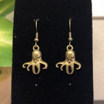 Squid / Octopus Earrings Gold Photo 0