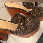 Veronica Beard  Dark Brown Woven Platform Heels Photo 1