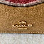 Coach : Tan Slim Credit Card Holder with Pink Lips- Wallet Photo 8