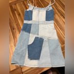Akira NWT  patchwork Blue jean mini dress small Photo 2