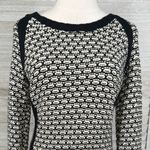 Pink Rose Women's Black & Ivory Bodycon Long Sleeve Sweater Dress-Large Photo 1