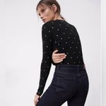 ZARA Women's Bodysuit V Neck Silver Stud Black Size M Photo 3