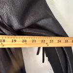 XOXO Y2k Faux Leather Fringe Jacket Black Open Front Cropped Zipper Detail XL Photo 7