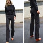 Saks Potts Pants Black Lissi Logo Jacquard High Rise Straight Leg Pants Size 1 Photo 8
