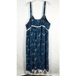 Roamans Denim 24/7 Plus Size‎ 34W Maxi Dress Blue Lace Trim Animal Print 610 Size 5X Photo 1