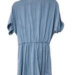 ZARA Denim Chambray Tie Front Short Sleeve Romper Sz S Photo 3