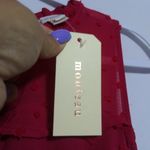 Monteau  Red Swiss Dot Ruffle Tiered Sleeveless Dress Lined Size Small NWT Photo 5