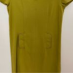 Boden Chartreuse Midi Dress Mustard Yellow Green Cap Sleeve Knee Length Size 4R Photo 1