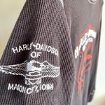 Harley Davidson Vintage Motorcycles Embroidered Thermal Shirt in Chocolate Brown/Burnt Orange Photo 3