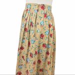 Vintage cottagecore pleated wildflower midi skirt Tan Size 6 Photo 1