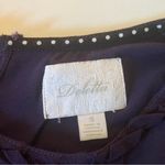 Deletta  Shirt Womens L Sleeveless Black Tunic Tank Ruffle Back Detail Small Photo 7