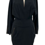 Stella McCartney Stella McCartney Dress Plunging V Neck Zipper Pockets Black Size 38 US 2 4 Photo 0