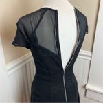 Rebecca Taylor  Black Fit & Flare Dress Silk Blend Sheer Sleeves Size 2 Photo 4