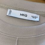 Mango Womens Decorative Stitching Crew Neck Long Sleeve Sweatshirt Beige Medium Photo 2