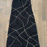 Vintage Tessuto Crosshatch Textured Silk Blend Organza Maxi Dress Black Beige L Size L Photo 0