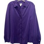 Chico's Chico’s Long Sleeved, V-Neck, Button Up Blouse, Purple, Size 3, XXL Photo 0
