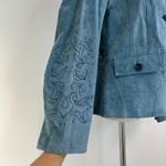 Pamela McCoy Suede Blue Jacket Embroidered Boho Western Size M Photo 7