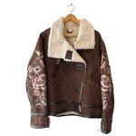 Free People NWT We The Free Andies Embroidered Vegan Leather Moto Jacket Size L Photo 2