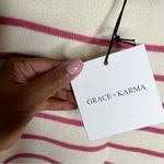 Grace + Karma Pink &‎ Cream Striped Long Sleeve Sweater Size 1X Photo 7