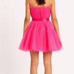 Indiexo Pink Tulle Strapless Sleeveless Tube Bandeau Prom A Line Mini Dress XS Photo 2