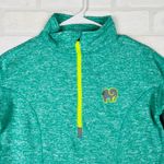 Ivory Ella ‎ Womens Pullover Small Teal Green Half Zip Pockets Elephant Logo Photo 3