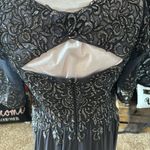 Mori Lee MGNY Madeline Gardner Formal Mother Of The Bride Charcoal Floor Length Bead 8/10 Photo 6