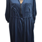 Torrid  Blue Rayon Spandex Zip Front Cinched Waist Midi Dress Women's Size 1 Photo 0