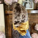 New Look BROWN AND YELLOW COLOR BLOCK FAUX FUR JACKET (M) Photo 2