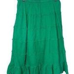 Bobbie & Brooks VINTAGE Bobbie Brooks Peasant Tiered Ruffle Midi Skirt in Green Size S Photo 0