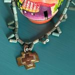 Artisan Handcrafted Turquoise Tube Bead Mixed Metal Cross Centerpiece Necklace Blue Photo 6