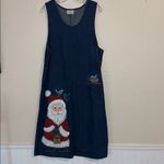Vintage Denim Christmas Hand Painted Dress Size M Photo 1