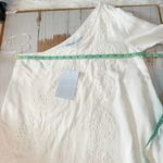Hill House Mila One Shoulder Mini Dress White Linen Size Medium Photo 7