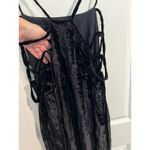 Free People 90s Forever Overalls – Size Small – Black Crushed Velvet Photo 4