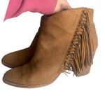 Dolce Vita Size 9.5 Juneau Ankle Boots Fringe Chain Neutral Brown Shoes Suede Photo 3