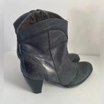 Sesto Meucci  Sleek Western Zip Style Charcoal Weave Granny Ankle boots Booties 6 Photo 2