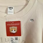 Mofusand x Uniqlo Collab Teddy Meow Printed Embroidered Sweatshirt Off White XXL Tan Photo 5