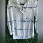 Bella Dahl $188 Tie Dye Tencel Button Up Top With Raw Hem Photo 4