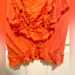 Free People  orange peasant top with lace and ruffle trim Photo 3