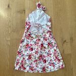 Lulus Mini Dress Halter Neck Floral Size M Ivory Pink Photo 4