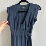 Reformation Maxi wrap Linen Dress Navy Size Small Photo 2