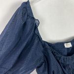 By The River NWOT  Metallic Ruffle Dot Babydoll Dress Navy Blue Size Small S NEW Photo 6