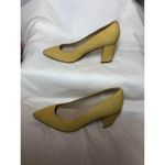Marc Fisher Heels Women 6M Yellow Suede Block Heel Pointed Toe Dress Shoes Photo 7