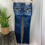 Rock Revival  Blue Denim Tansy Mid Rise curvy Boot Cut Embellished Jeans 27 Photo 1