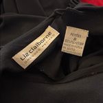 Liz Claiborne VTG Black Jumpsuit Pleated Neck Shoulder Cut Out Back Straight Leg Photo 6