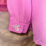 Bob Mackie Sz XL Pink Embroidered Art-to-Wear Cut-Away 100% Silk Jacket Tank Top Photo 9